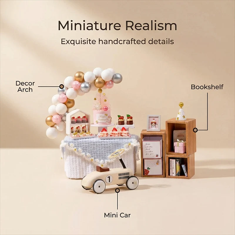 نموذج منزل الحفلات الخشبية من OUZEY DIY، مجموعة بناء الاحتفال بالشباب، هدية عيد الحب الإبداعية للمراهقين البالغين 14+ #3