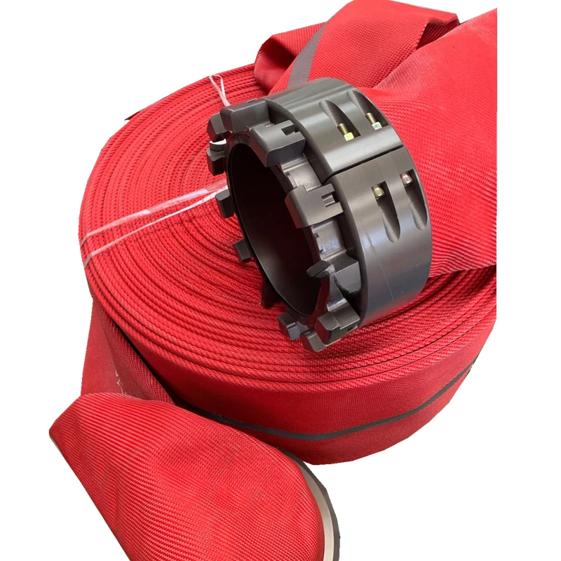 12 inch 300mm Red Fire Hose With 12-tooth hose connection for fire fighting truck