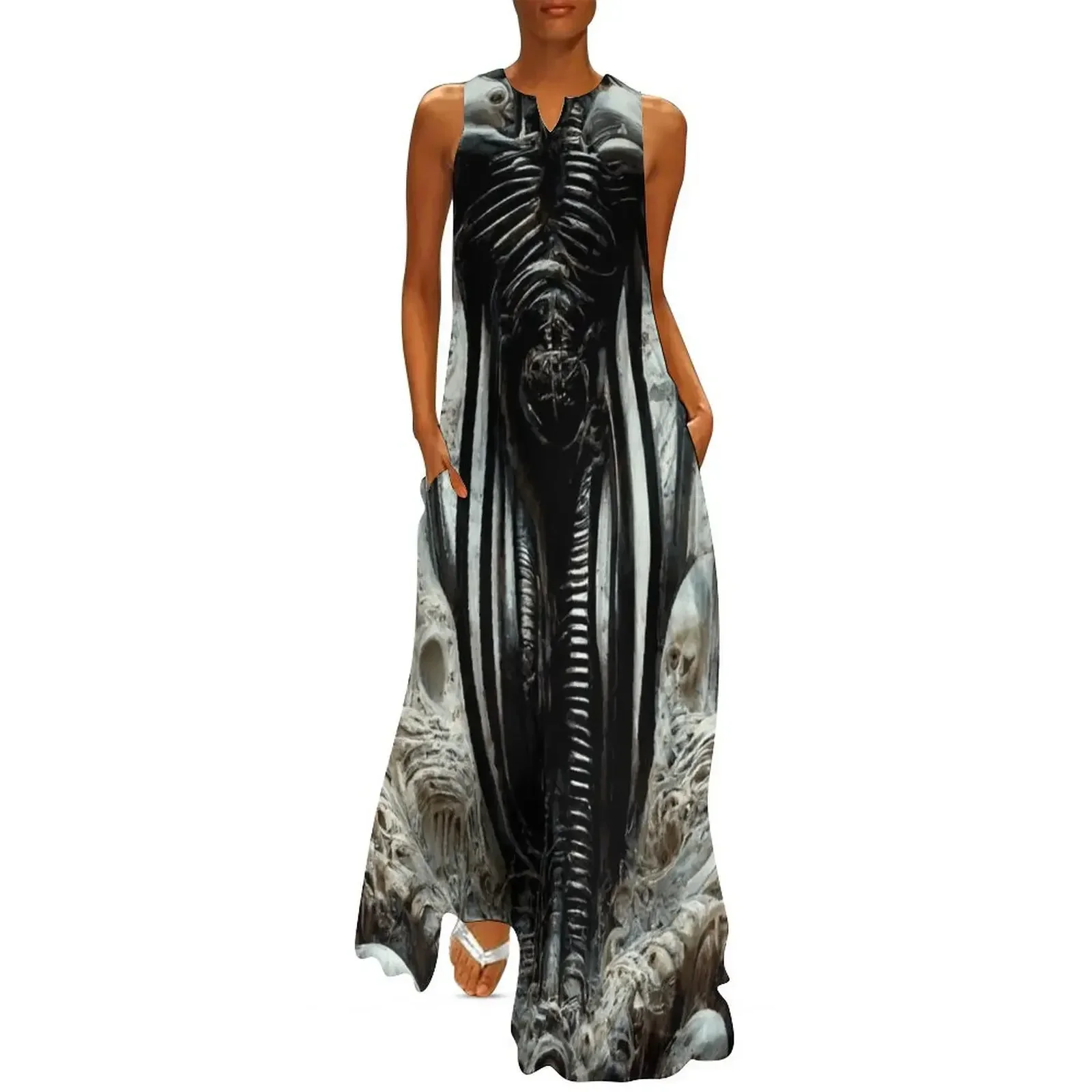 

An ode to H.R. Giger (original artwork inspired by the Necronomicon of H.R. Giger Long Dress women's clothing trend 2025 Dress