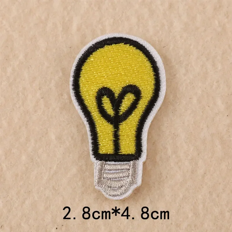 Crown Radio Shoe Light Bulb Lip Embroidery Patches for Clothing Iron on Clothes Appliques Badge Stripe Sticker Iron-on Transfers