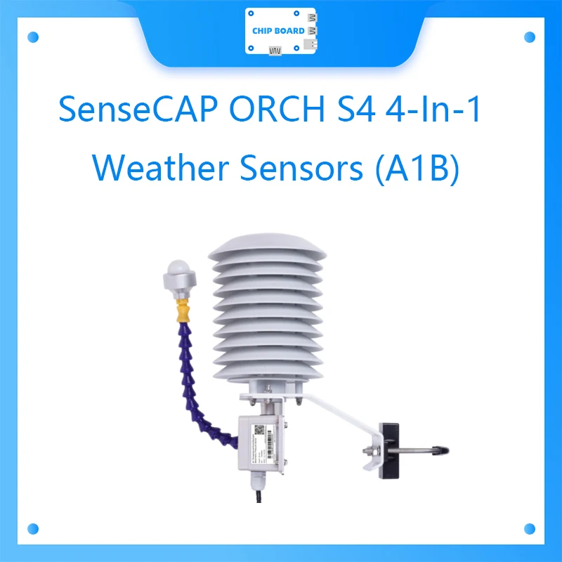 

Датчик погоды SenseCAP ORCH S4 4-в-1 (A1B), температура воздуха/Влажность/атмосферное давление/светильник-с водонепроницаемым авиационным co