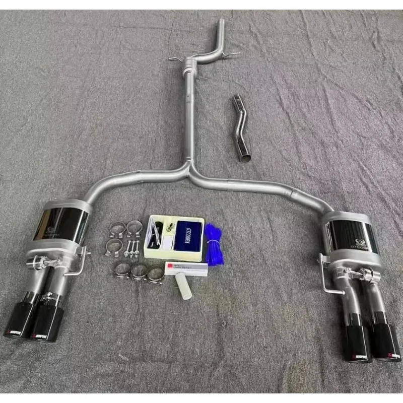 A6 A7 C7 3.0T High-Performance Quad Exhaust System with 304 Stainless Steel Catback Mid-to-Rear Section