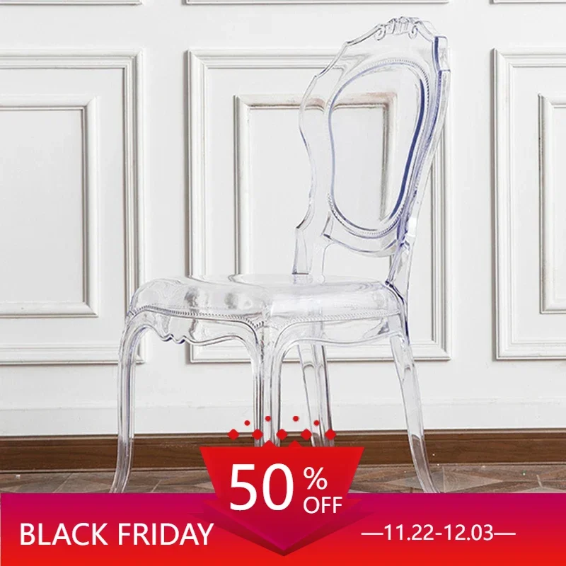 Vintage Jardin Chairs Modern Black Designer Banquet Chairs Acrylic Transparent Poltronas Confortaveis Para Sala Loung Furniture