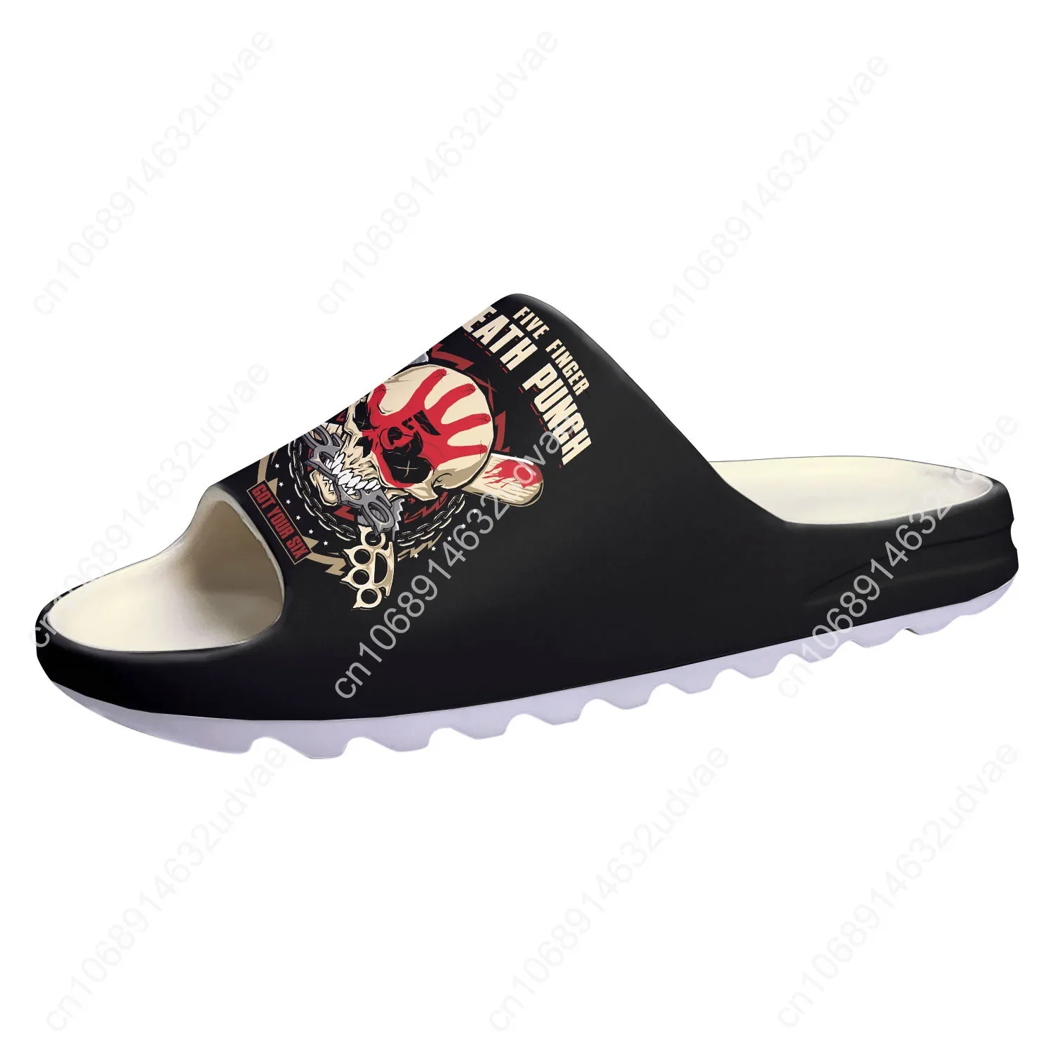 Five Finger Death Punch Soft Sole Sllipers Mens Womens Teenager Home Sandals Step on Customize Bathroom Beach Slides Shoes view 2