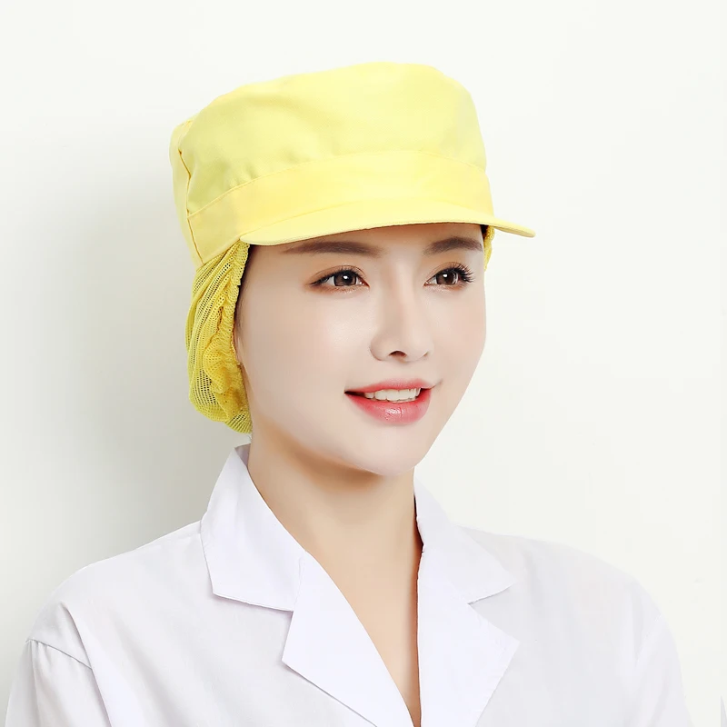 Casquette de travail en maille blanche pour hommes et femmes, chapeau en filet, anti-poussière, hygiénique, respirant, textile, usine alimentaire, atelier