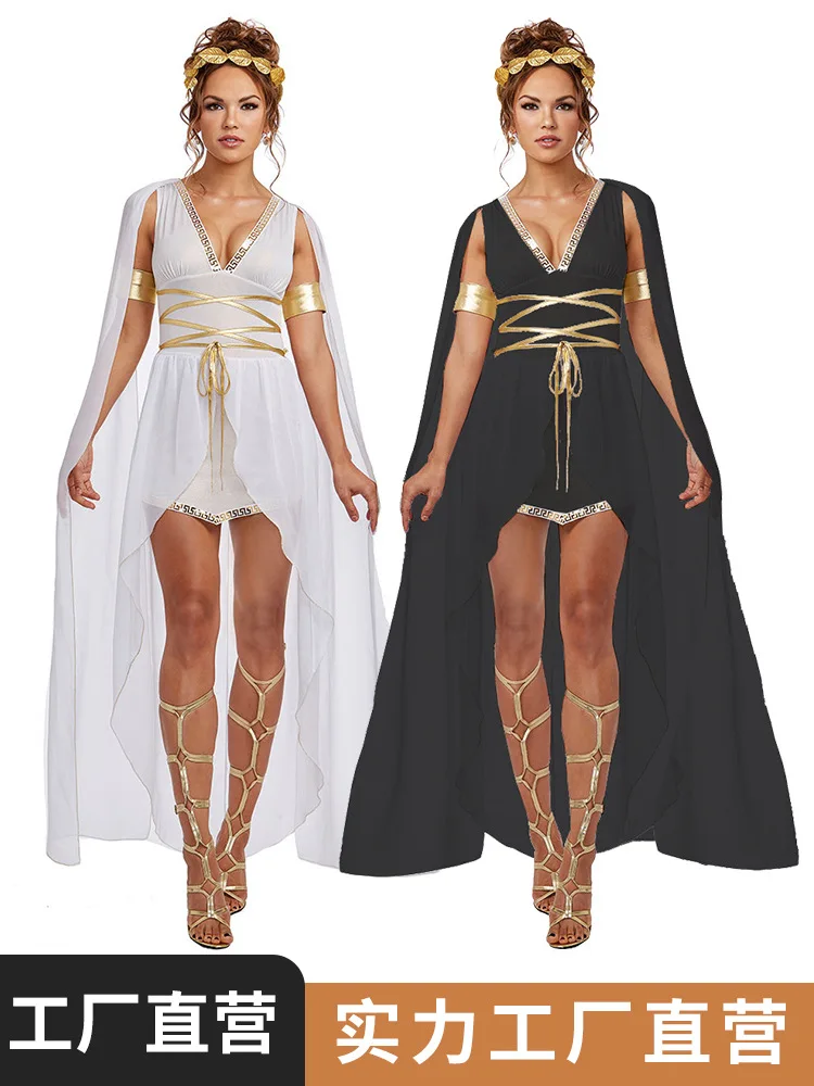 2026 New Arrival Ready to Ship Ancient Greek Goddess DressEgyptian Cleopatra & AthenaCosplayCostumeforHalloweenStagePerformance view 2