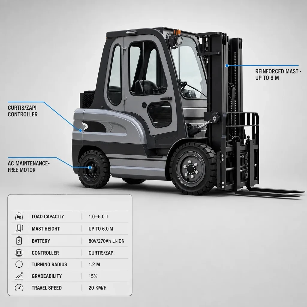 Rs High quality 1 ton 2 tons 3 tons cargo truck 60V lifting height 3m lithium battery high lifting CE MSDS warehouse electric fo