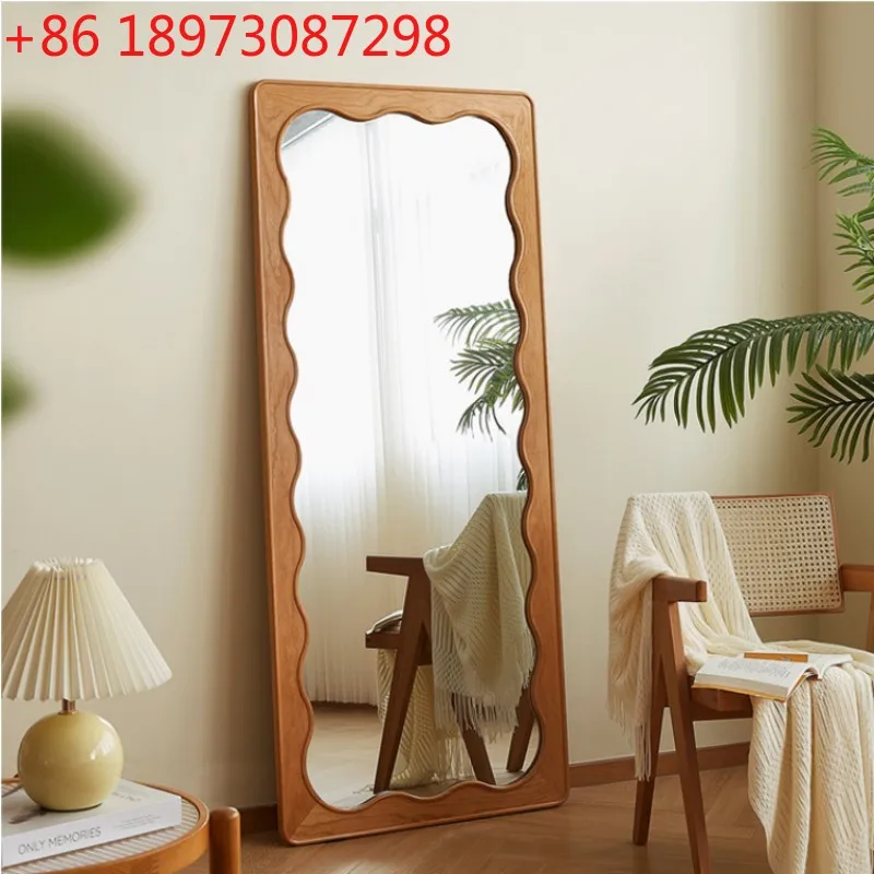 Piso de corpo inteiro japonês, madeira sólida, casa, internet, celebridade, madeira de cerejeira, espelho de comprimento total, quarto