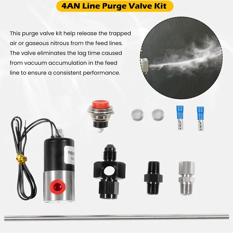 16030NOS 4AN Line Purge Valve Kit with Instructions ,Fitting Release Trapped Air /Gaseous Nitrous