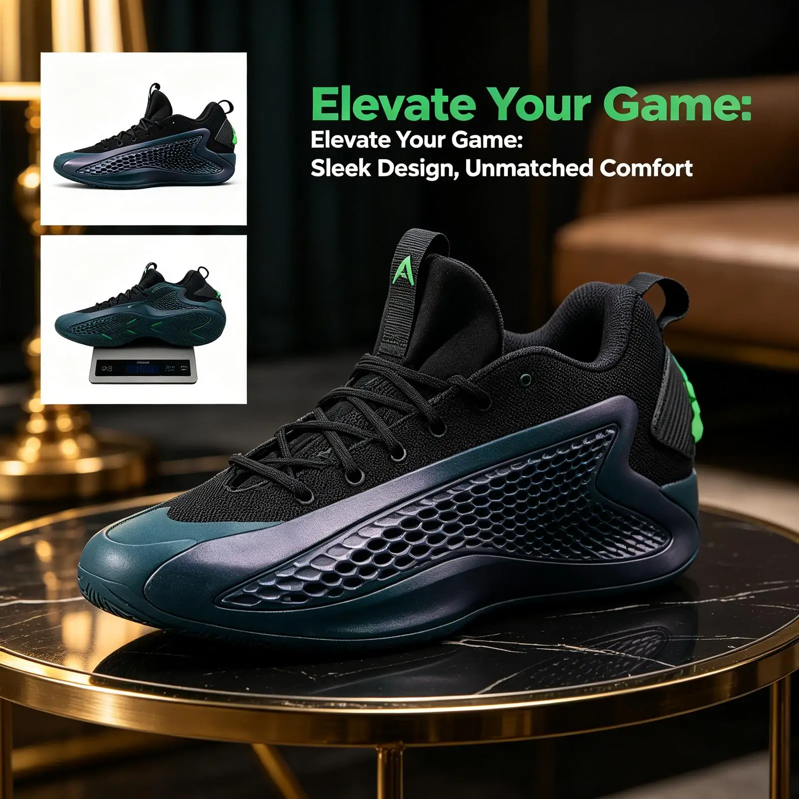 

Adidas Men Signature Basketball Shoes Breathable Mesh Non-Slip Wearable Athletic Sneakers Dark Iridescent Blue JQ6135