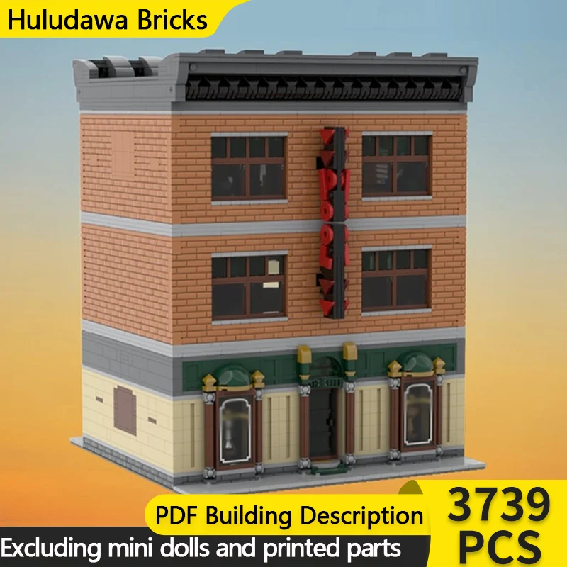 

City Street View Model MOC Building Bricks Pool And Games Shop Modular Technology Children Holiday Gifts Assemble Toys Suit