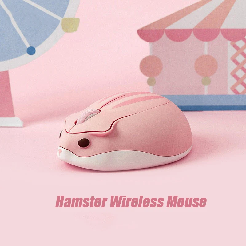 Mouse Hamster nirkabel lucu, tetikus Mini 2.4G dirancang kreatif Mause ergonomis USB optik 1200 DPI hadiah anak untuk PC Laptop