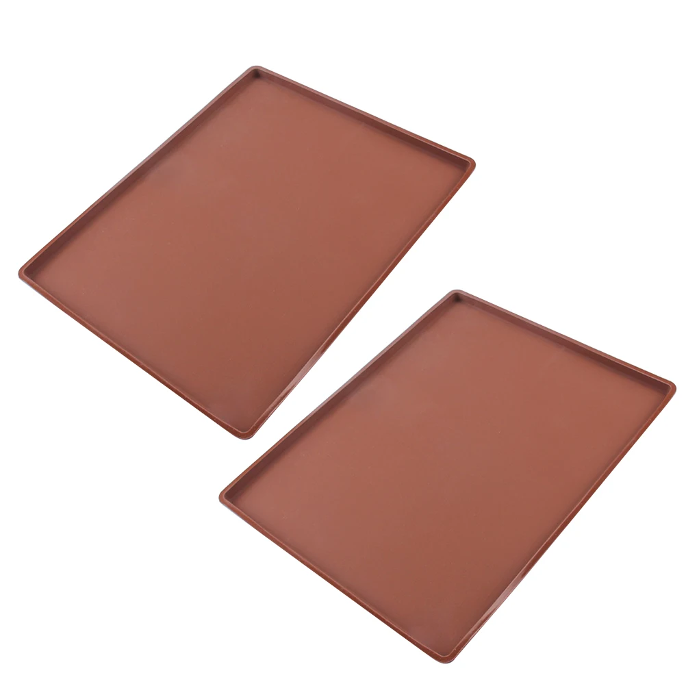 

2pcs Silicone Baking Mats Eco-friendly Baking Cake Pads Multifunctional Baking Tools for Home Kitchen (Coffee)