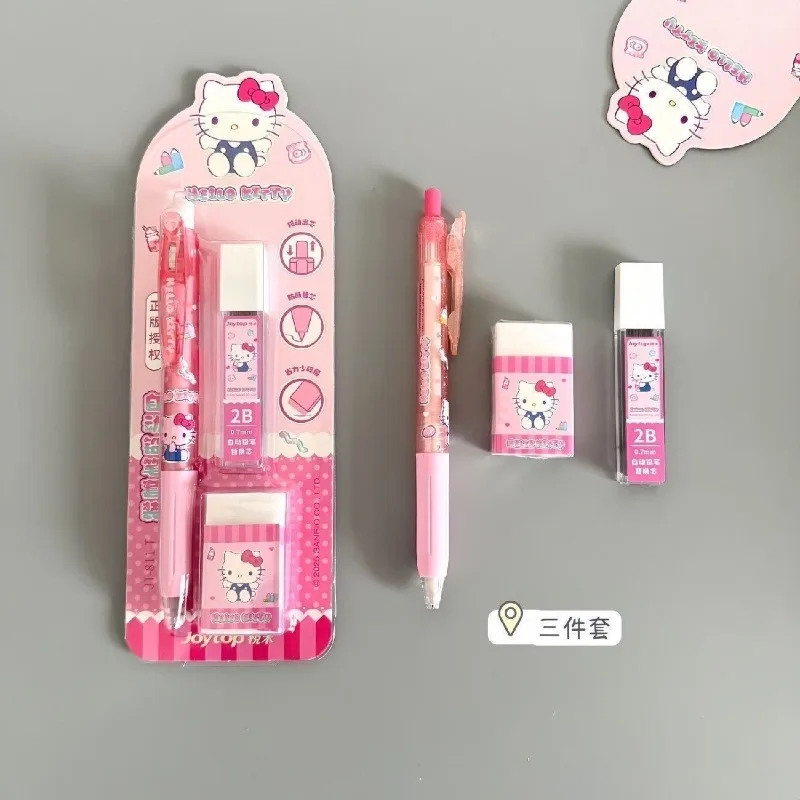 Sanrio Hello Kitty Automatic Pencil Set 0.7mm Cute Cartoon Mechanical Pencil High Appearance Level School Supplies for Girls view 5