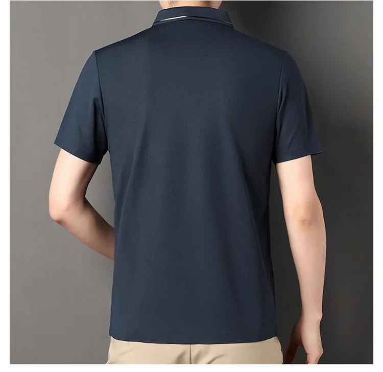 High end polo shirt, comfortable and breathable T-shirt, men\'s short sleeved, fashionable and handsome, embroidered and casual