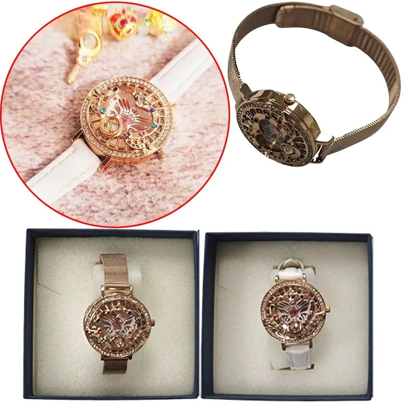 

Sailor Moon Tsukino Usagi Children's Flip Quartz Watch Anime Character Student Outdoor Sports Quartz Movement Hollow Watch Gifts