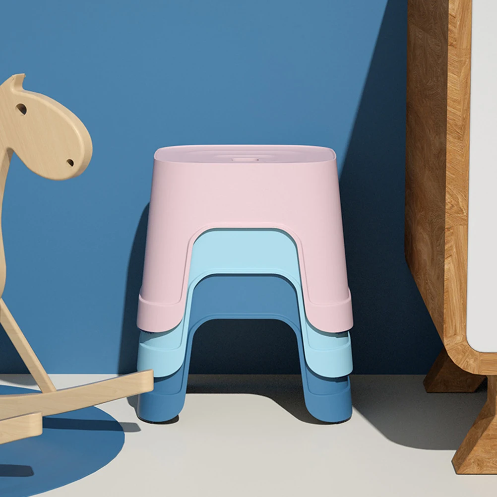 Rutschfeste Kunststoff-Trittstufe für Kinder, kleiner rutschfester Tritthocker für Badezimmer, Zuhause, Wohnheim, dunkelblau, leicht, robust, leicht zu tragen