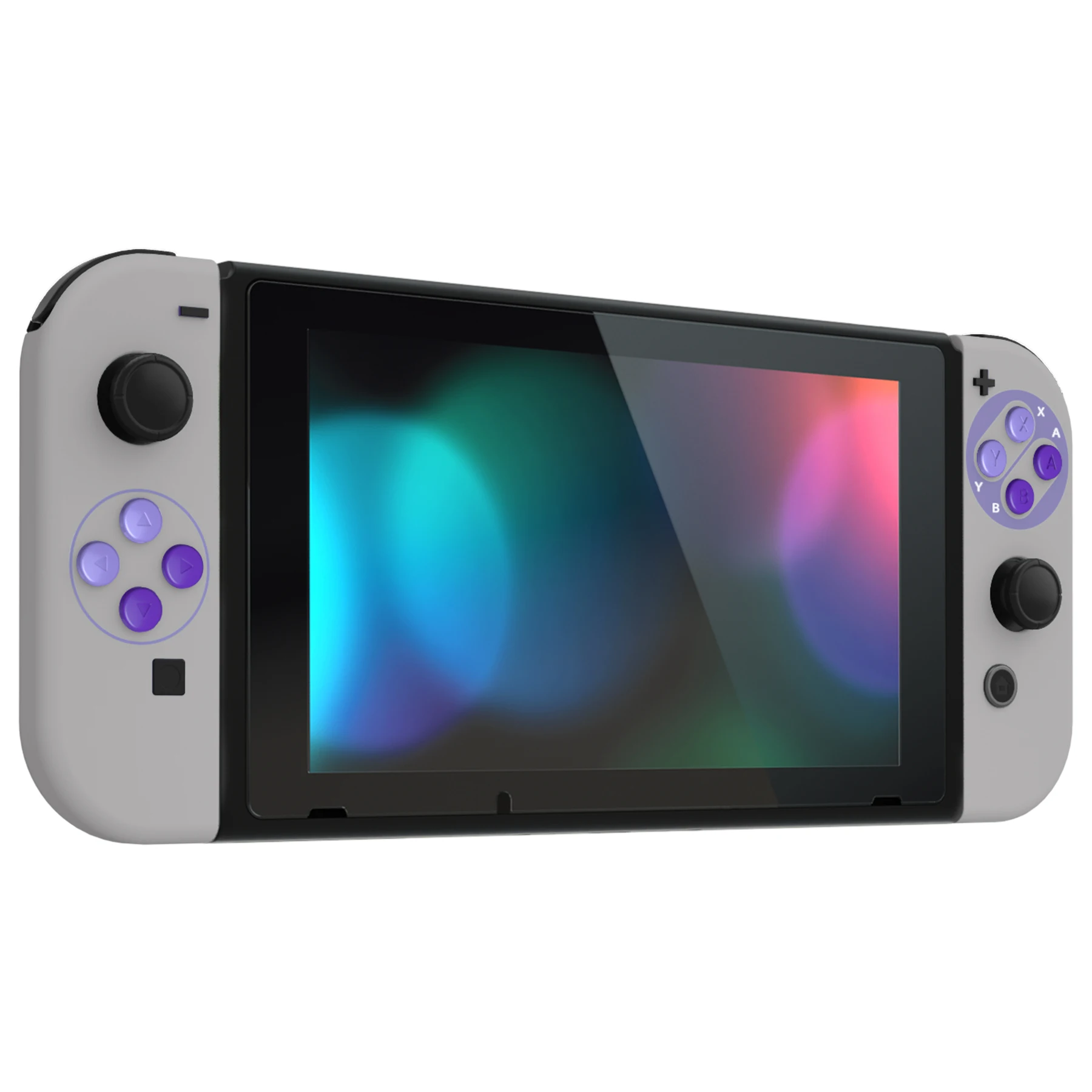 EXtremeRate Kinh Điển SNES Mềm Phong Cách Cảm Ứng Cầm Tay Cầm Miếng Dán Mặt Sau Bộ Điều Khiển Nhà Ở Vỏ Với Đầy Đủ Bộ Nút Cho NS Công Tắc