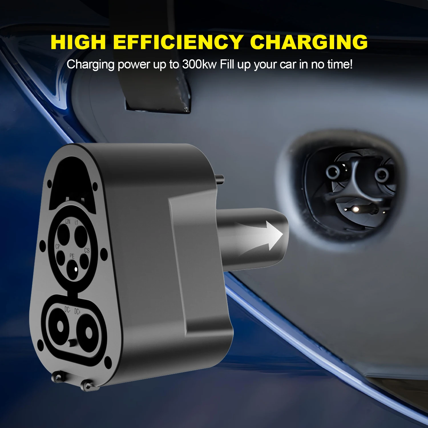 Kolanky EV محول الشحن CCS1 إلى تسلا NACS تيار مستمر محول 300A 1000 فولت ماكس IP 54 شحن سريع في محطة عامة للسيارات الكهربائية #3