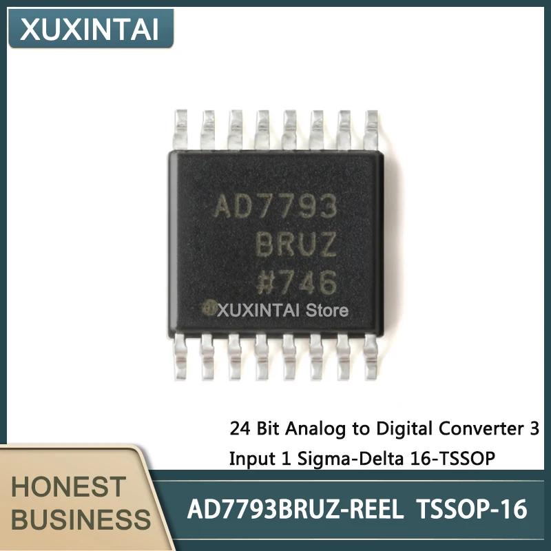 1~5PCS  New Original   AD7793BRUZ-REEL AD7793BRUZ 24 Bit Analog to Digital Converter 3 Input 1 Sigma-Delta 16-TSSOP
