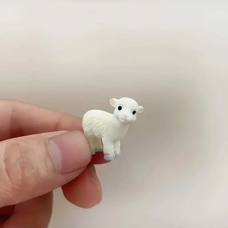 5/10pcs Mini Resin Sheep Miniatures, Home Desk Potted Plant Little Animals Figurines, Micro Landscape DIY Craft Decoration