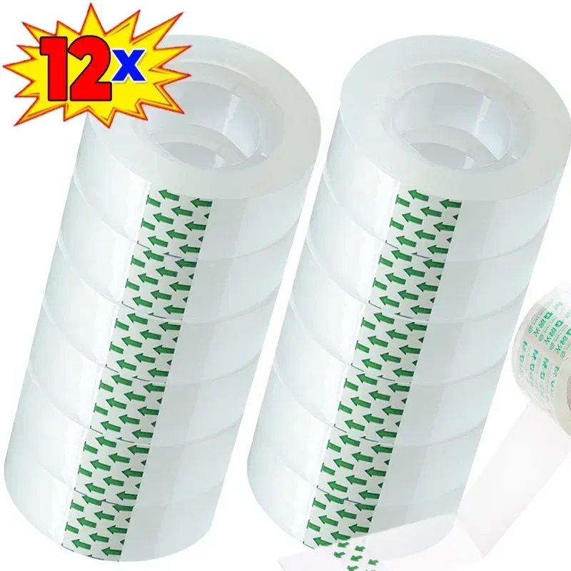 12/6/3/1 Rollen transparentes Klebeband, Nachfüllungen, Verpackungsband, Rolle 0,8 cm, 1,2 cm, 1,8 cm, hochviskose Klebebänder, Heimschulbedarf