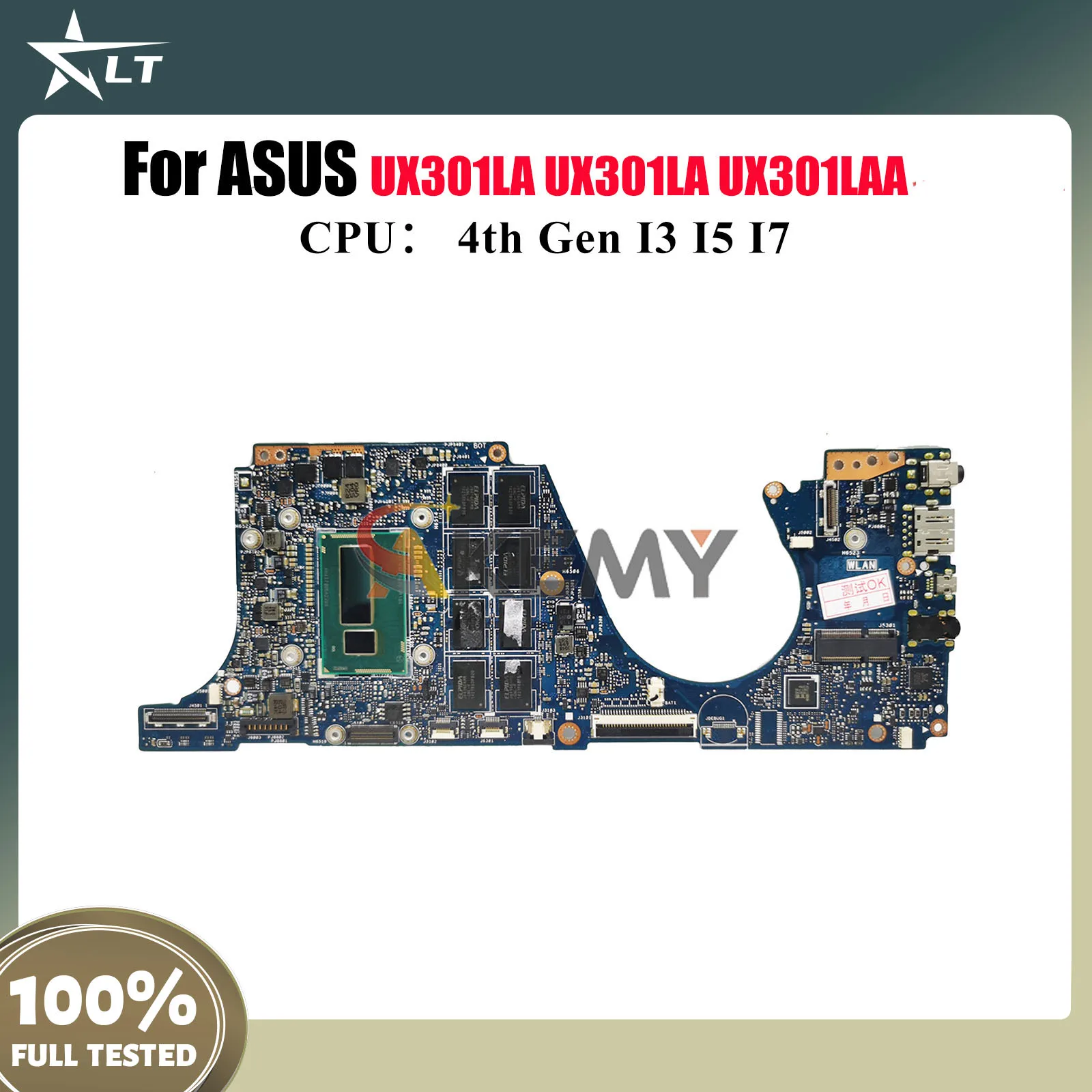 

UX301LA Laptop Motherboard For ASUS ZenBook UX301L UX301LA UX301LAA Notebook Mainboard With I3 I5 I7 CPU 100% tests OK fast ship