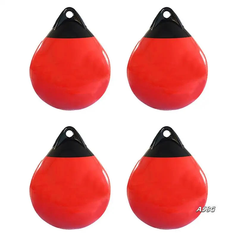 

4X Heavy Duty PVC Boat Fenders Ball Round Anchor Buoy Dock Bumper Ball Inflatable Protection Marine Mooring Buoy Red