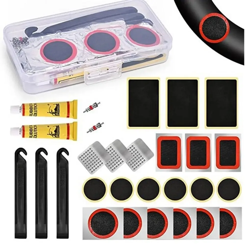 AliExpress Bike Tire Repair Kit Vulcanizing Patches Bicycle Inner Tube Puncture Patch Rubber Glue Valve Lever Tire Patch Repair Tool