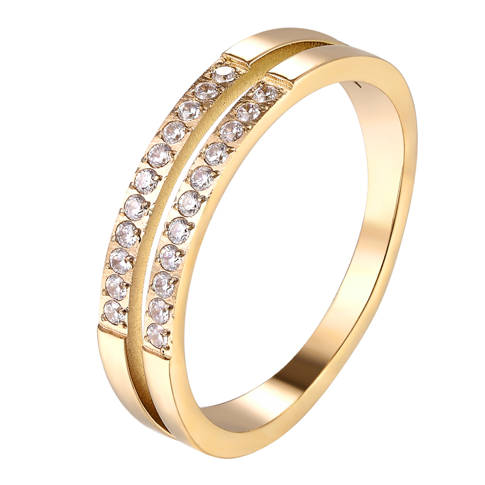  Beautiful Double-layer Set With 22 Zircon Rings For Wedding Titanium Steel Top Quality Brand Love Woman Ring Wholesale 