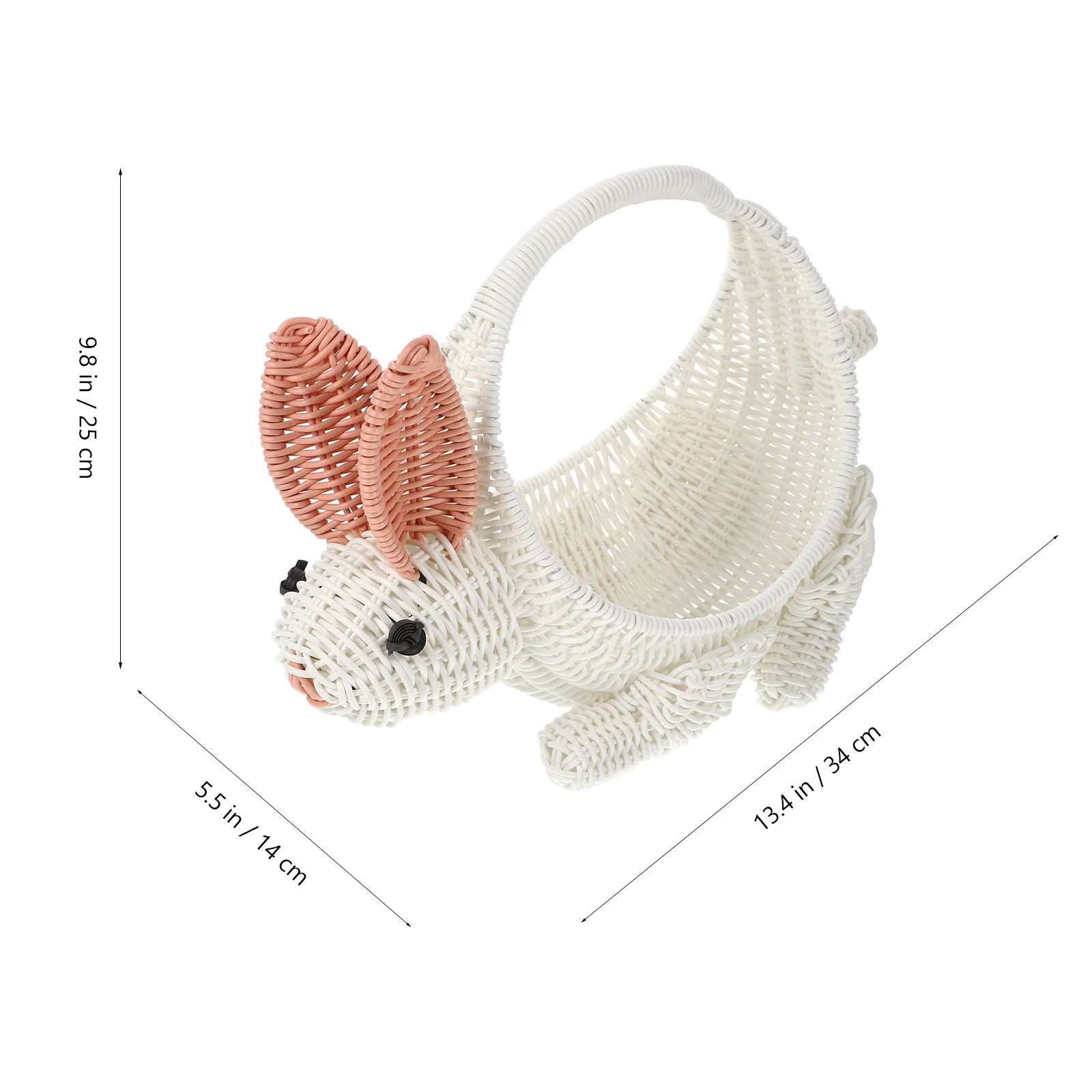 

Imitation Rattan Fruit Basket Woven Storage Basket With Handle Decorative Flower Holder For Kitchen Wedding Party Gift