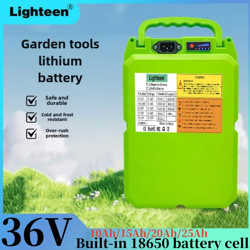 36V portable garden special high-power lithium battery lawn mower hedge machine pump large capacity 18650 lithium battery