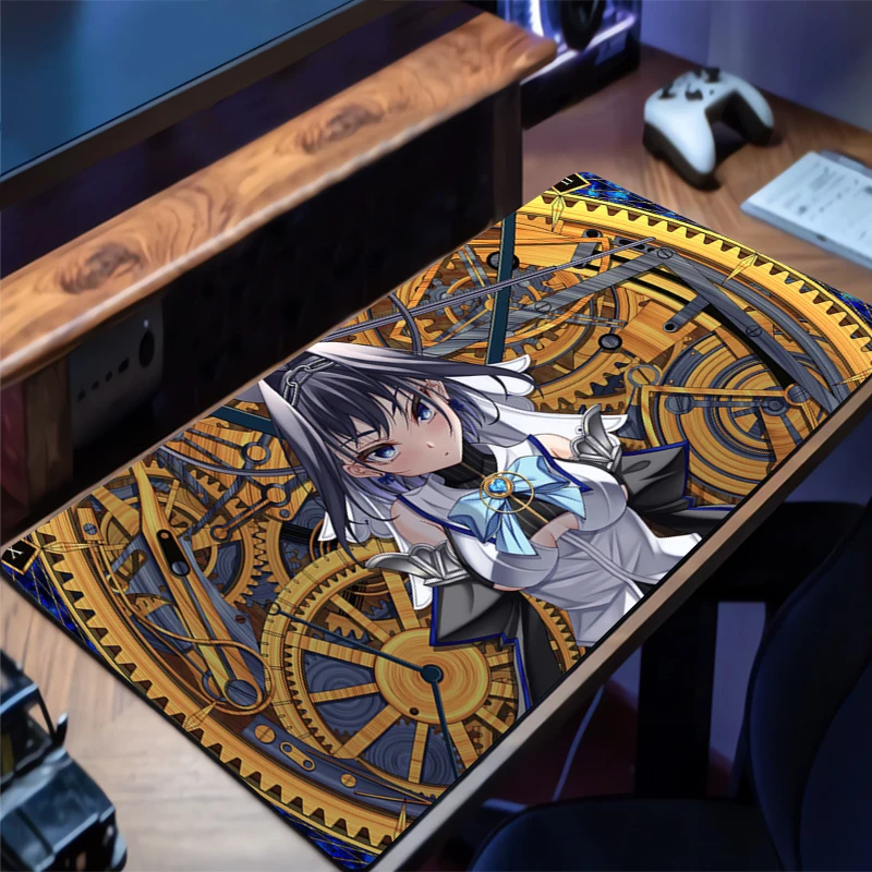 Mousepad Large Hololive Ouro Kronii Gaming Keyboard Gamer Mouse Pad on The Table Desk Mat coaster PC carpet HD Anime Mouse Mats
