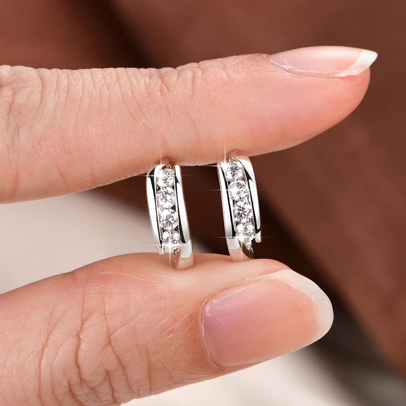 Lnngy zertifizierte 2,5 mm Moissanit-Ohrringe, 14 Karat Gold gefüllte Creolen für Damen, temperamentvoll, vielseitig, Damenschmuck, Geschenk – Detail 12