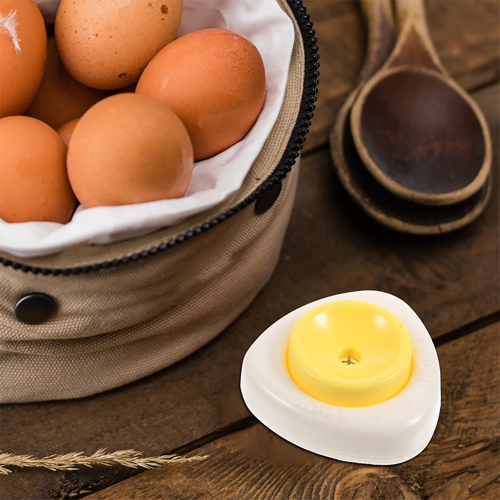 2pcs Egg Hole Puncher Kitchen Tool Manual Yellow Shell Separator Reusable Stainless Steel Piercer Non Slip Base Easy Clean