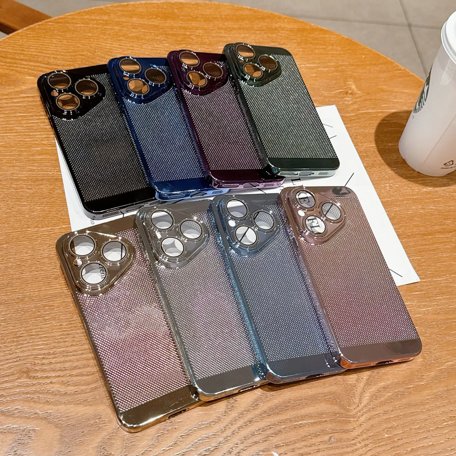 تصفيح تبديد الحرارة تنفس شبكة الحال بالنسبة لهواوي بورا 80 70 P60 الفن P50 كاميرا حماية جوفاء شبكة الصلب الغطاء الخلفي