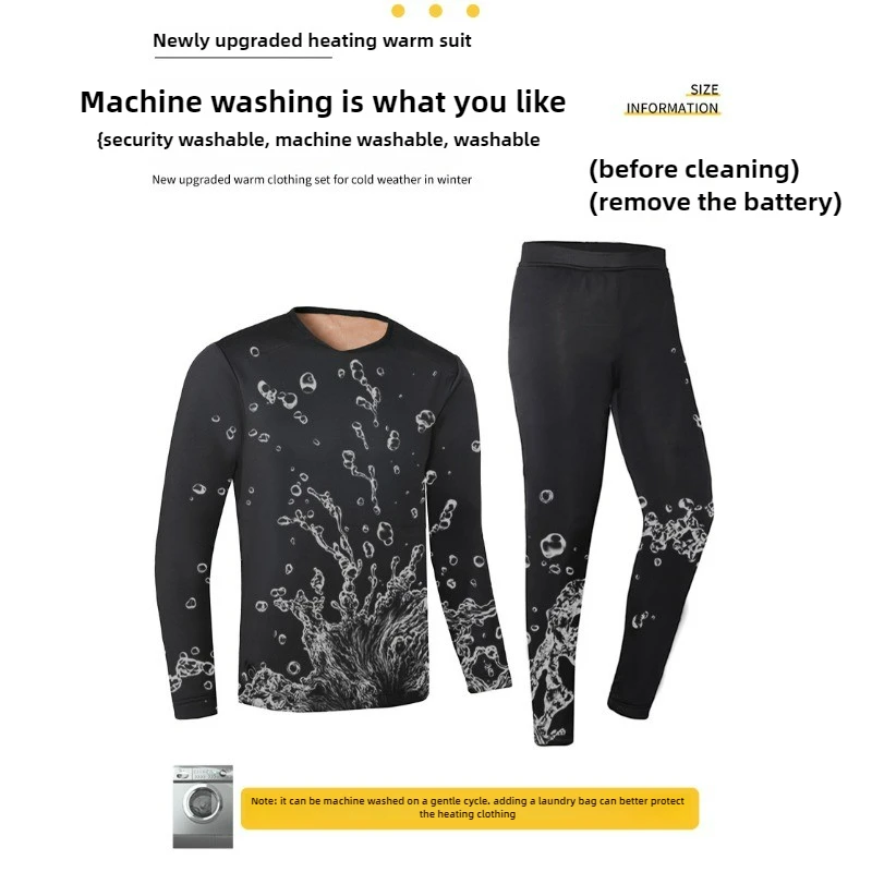 42 Areas Heated Suit Men Women Winter Ski Thermal Heating Underwear Jacket + Trousers Electric Self Heating Fleece Man Clothing