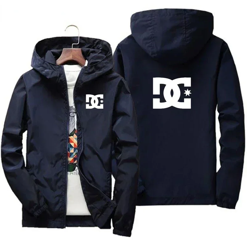 

2026 Spring/Summer Men's Long-Sleeved Hooded Zip-Up Jacket, Large Size Outdoor Cycling and Fishing Coat