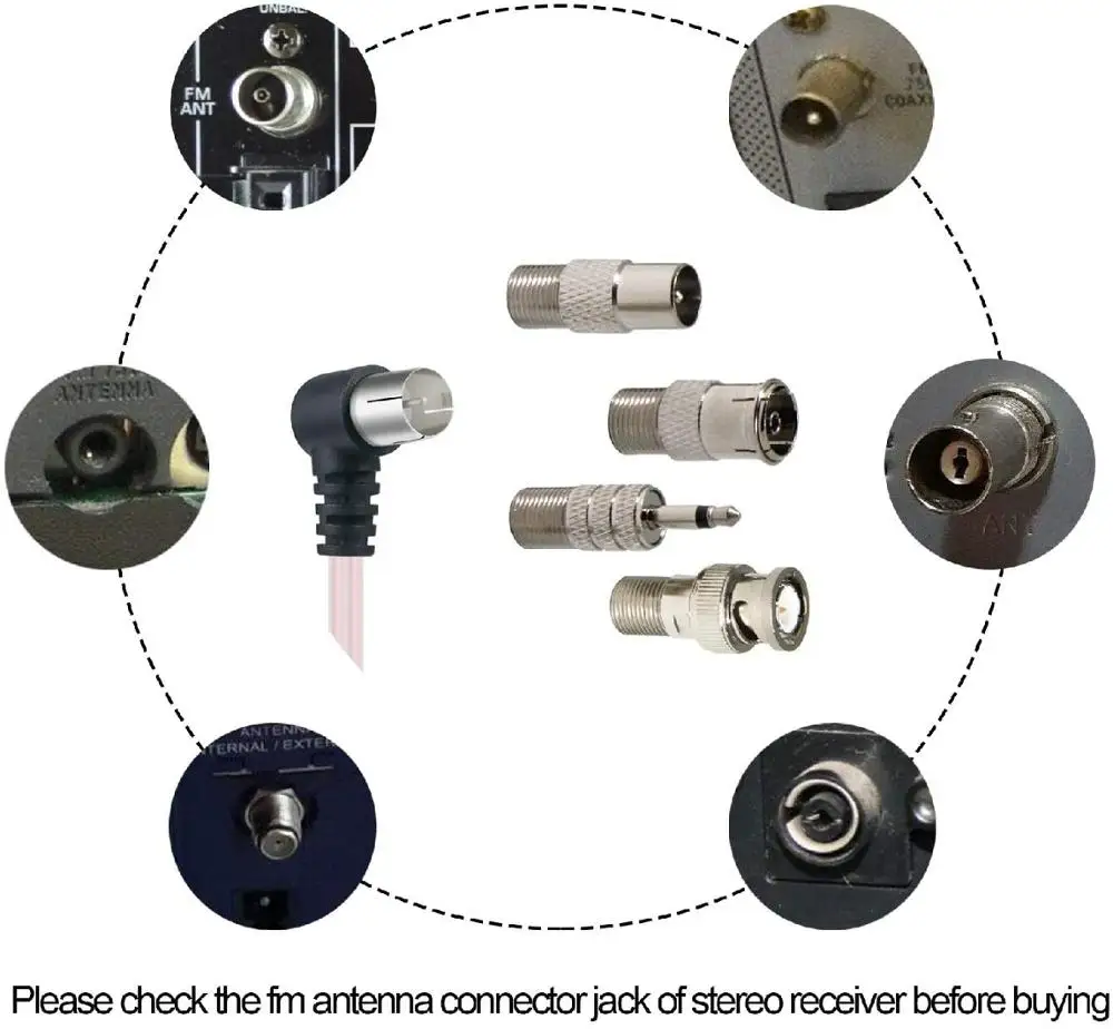 Комплект FM стерео антенны, Ancable 75 Ohm FM дипольная радиоантенна для верхнего Радио стерео приемник HiFi AV мини-система с F штекером