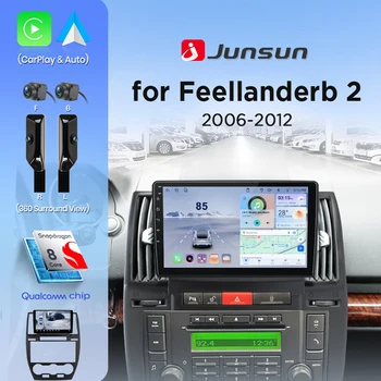 Radio para coche Junsun para Land Rover Freelander 2 2006-2012 360 ° Cámara Panorámica Inalámbrica CarPlay Android Auto, Estéreo con GPS, Navegación, Reproductor Multimedia, WiFi, DSP, RDS, BT, SWC, 4G-LTE, 8 Núcleos, Pantalla Táctil IPS, Autoradio, Reproductor de Video, Unidad Principal Estéreo 1