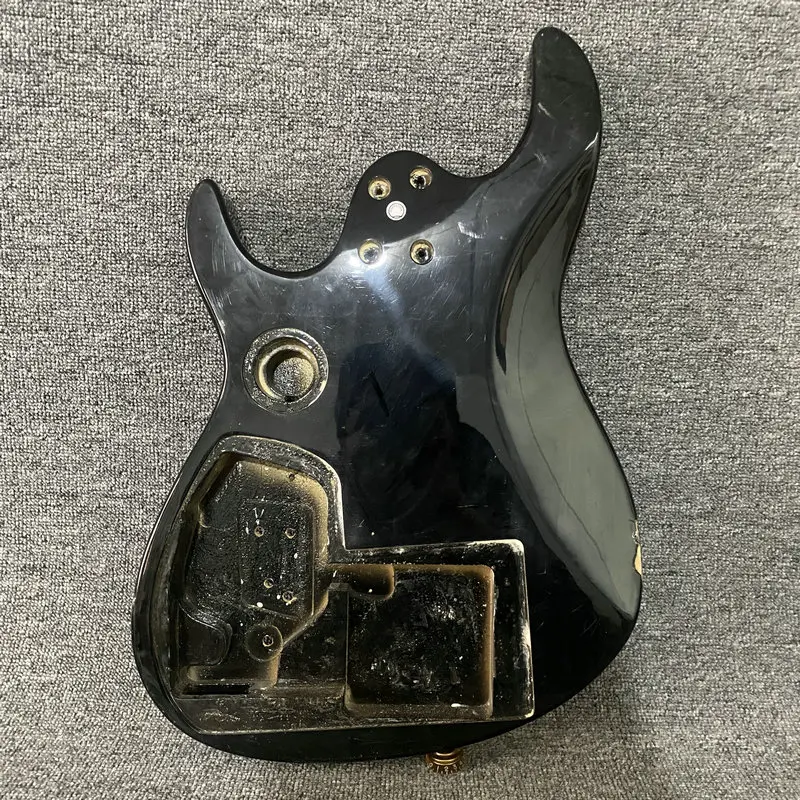 CN278CB278 DIY Guitar Kits Brown Flamed Maple Body with 21 Frets Maple Neck Unfinished Version with Damages for Replace