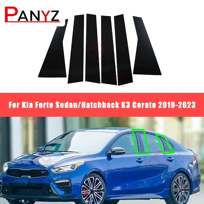 Pilar Mobil Sampul jendela pintu Trim stiker dekoratif untuk FOR Kia Forte Sedan Hatchback K3 Cerato 2019-2023