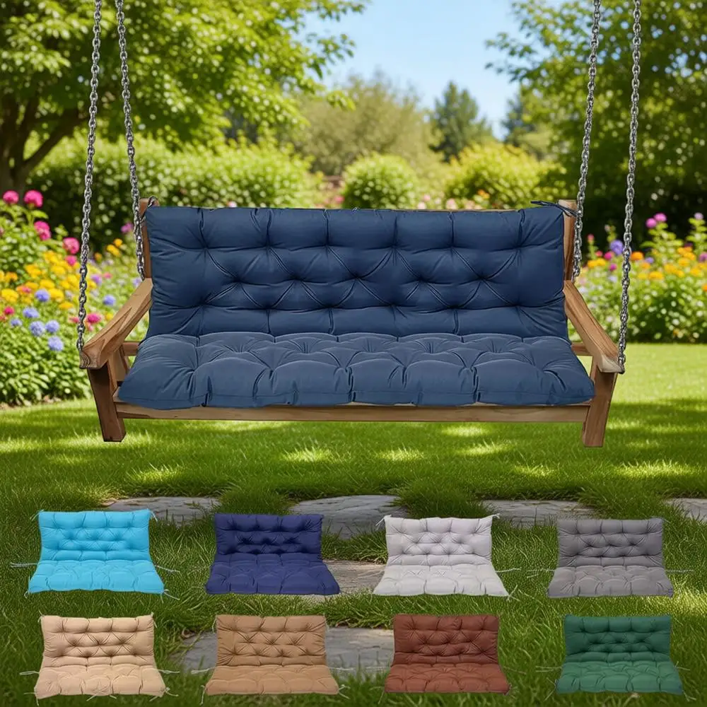 

Outdoor Porch Swing Cushion, Waterproof 2-3 Person Seat, Washable Replacement Cushions for Patio Bench