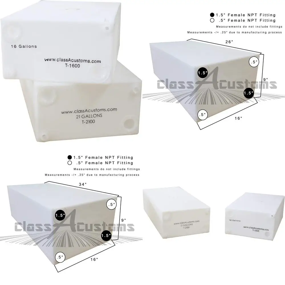 Tanques de agua combinados para vehículos recreativos - 16 galones frescos y 21 galones gris |   Tenendo tanques