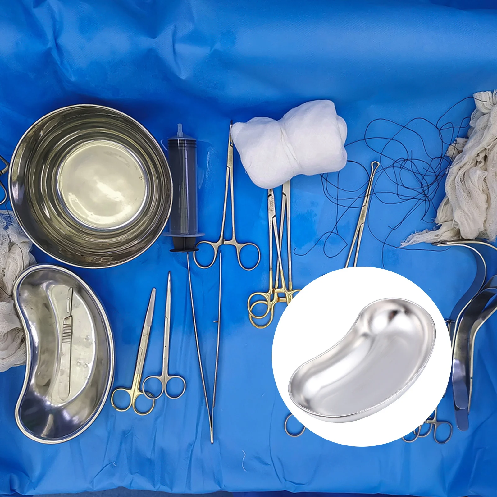 

Stainless Steel Medical Pan Instrument Tray Seamless Design Corners For Clinic Laboratory Use Teaching Equipment