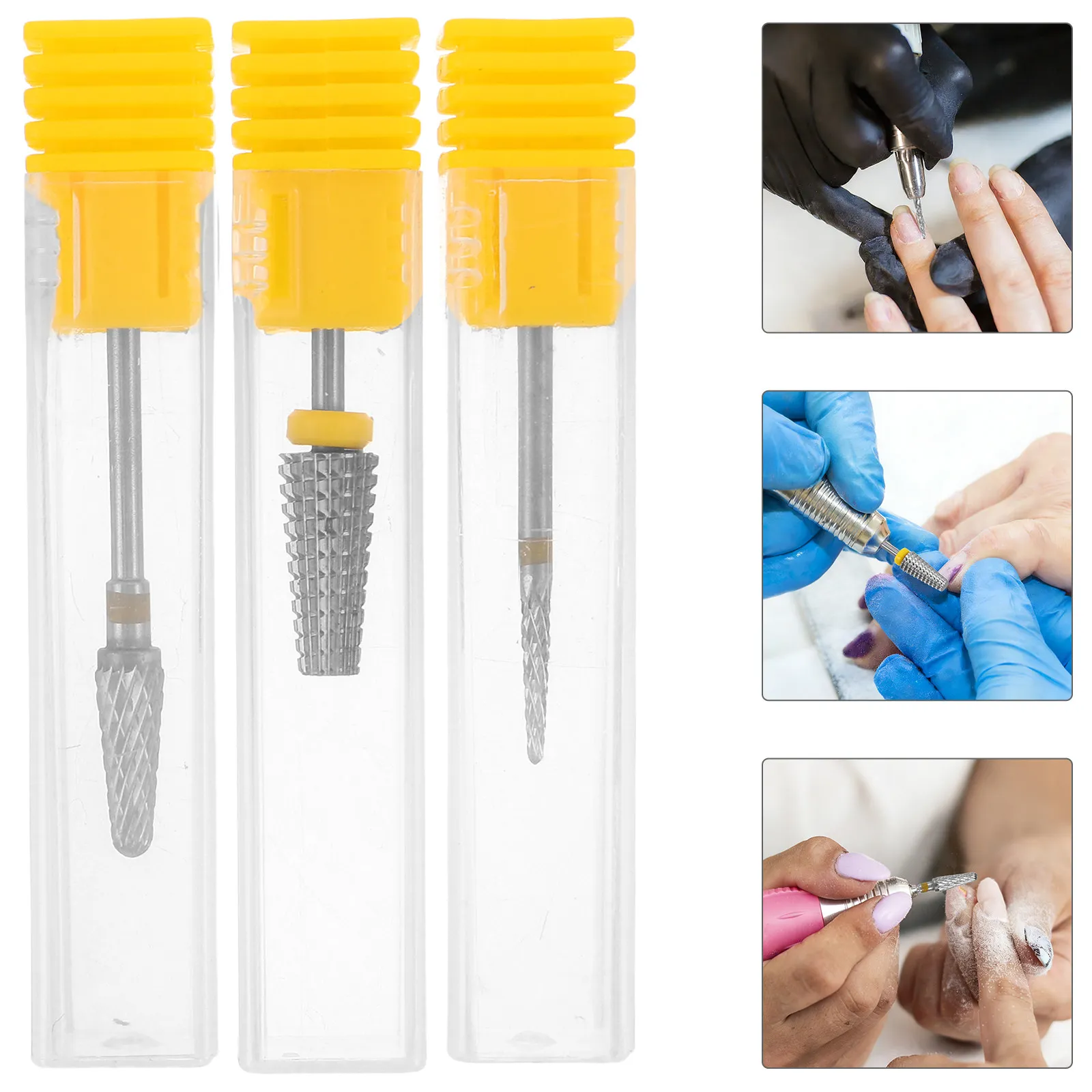 

3Pcs Nail Art Tool Kit Metal Grinding Bits for Gel Polish Decor Change Cuticle Cleaner Portable Nail Drill Accessory