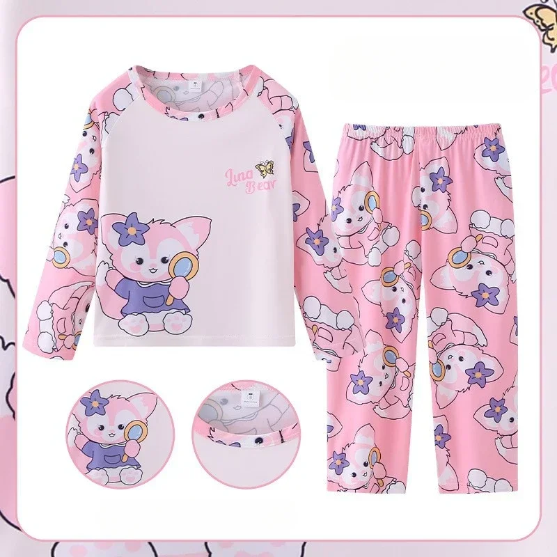 Mickey Mouse Children Pajama Sets Loose Comfortable Kids Nightclothes Suit Soft Lovely Cartoon Print Breathable Pajamas Autumn