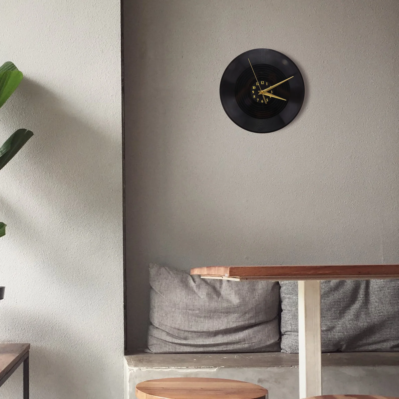 

Vinyl Record Wall Clock Disc Home Decor Inner Circle Kitchen Minimalist Metal Colored Office