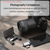 7-in-1 Multifunctional Card Reader Storage Box SD Card Micro SD Card Case OTG Adapter USB2.0 Type-C Adapter Card Storage Box