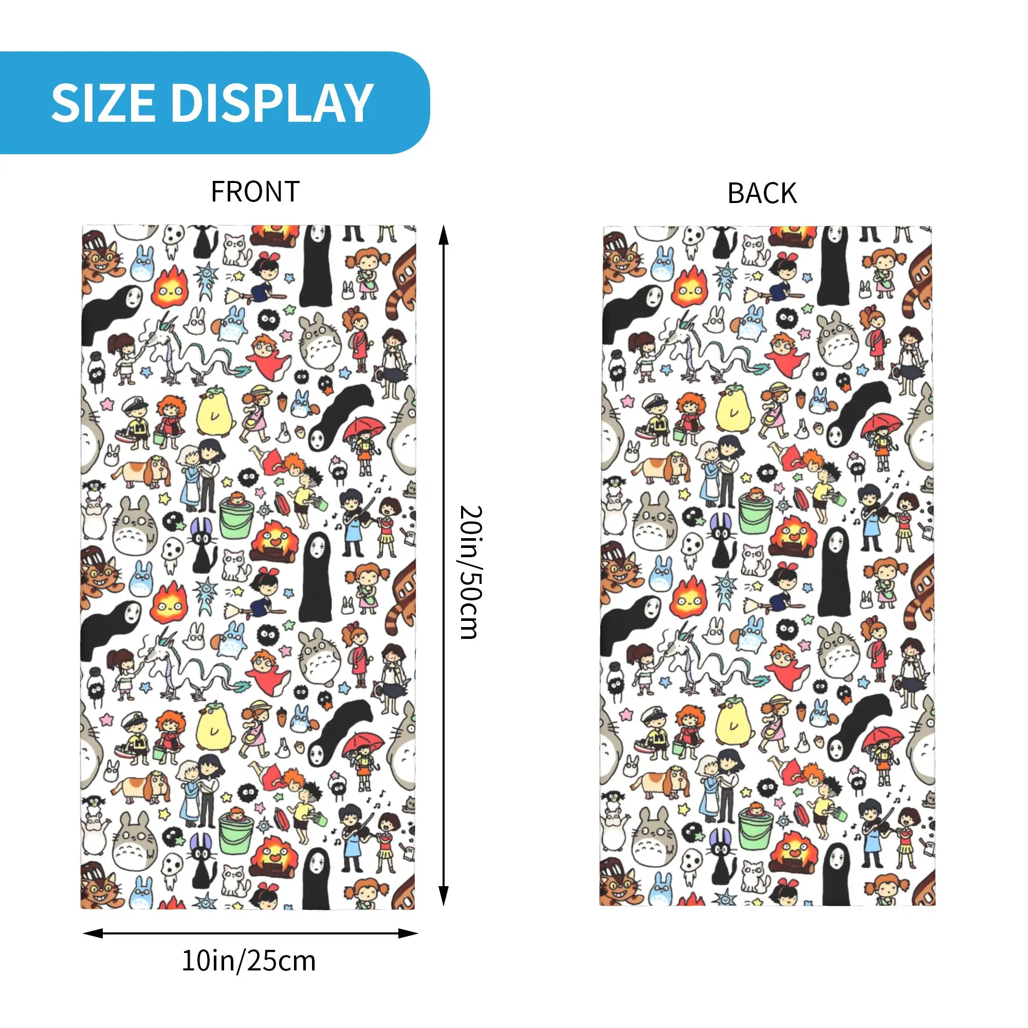 Cute Susuwatari Soot Sprites Totoros Bandana Neck Cover Printed  Balaclavas Face Scarf Multi-use Cycling Running for Men Women view 2